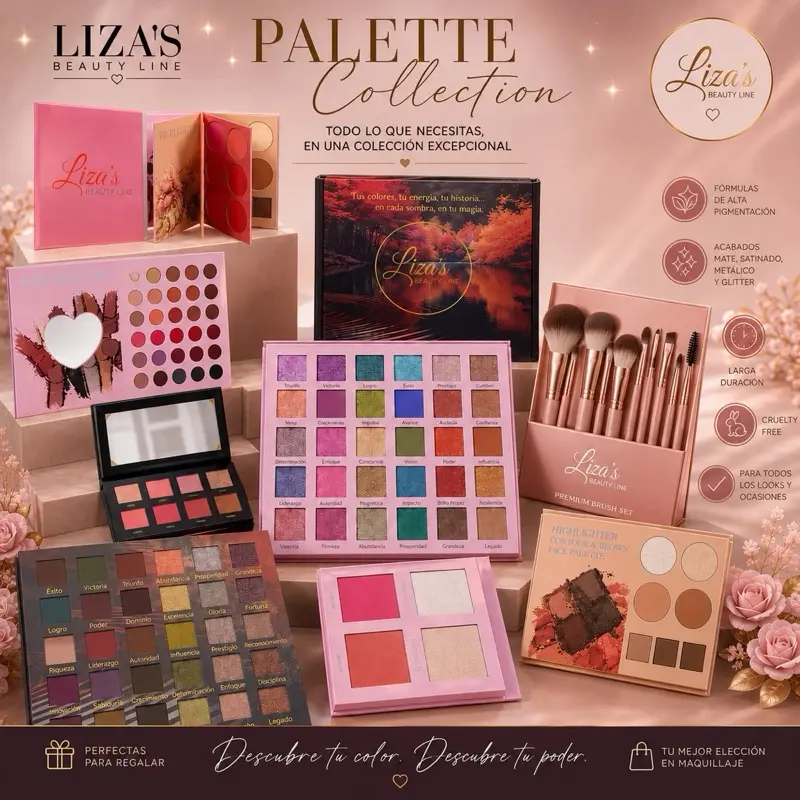1589- Liza’s Beauty Line Makeup Palettes and Brush Set