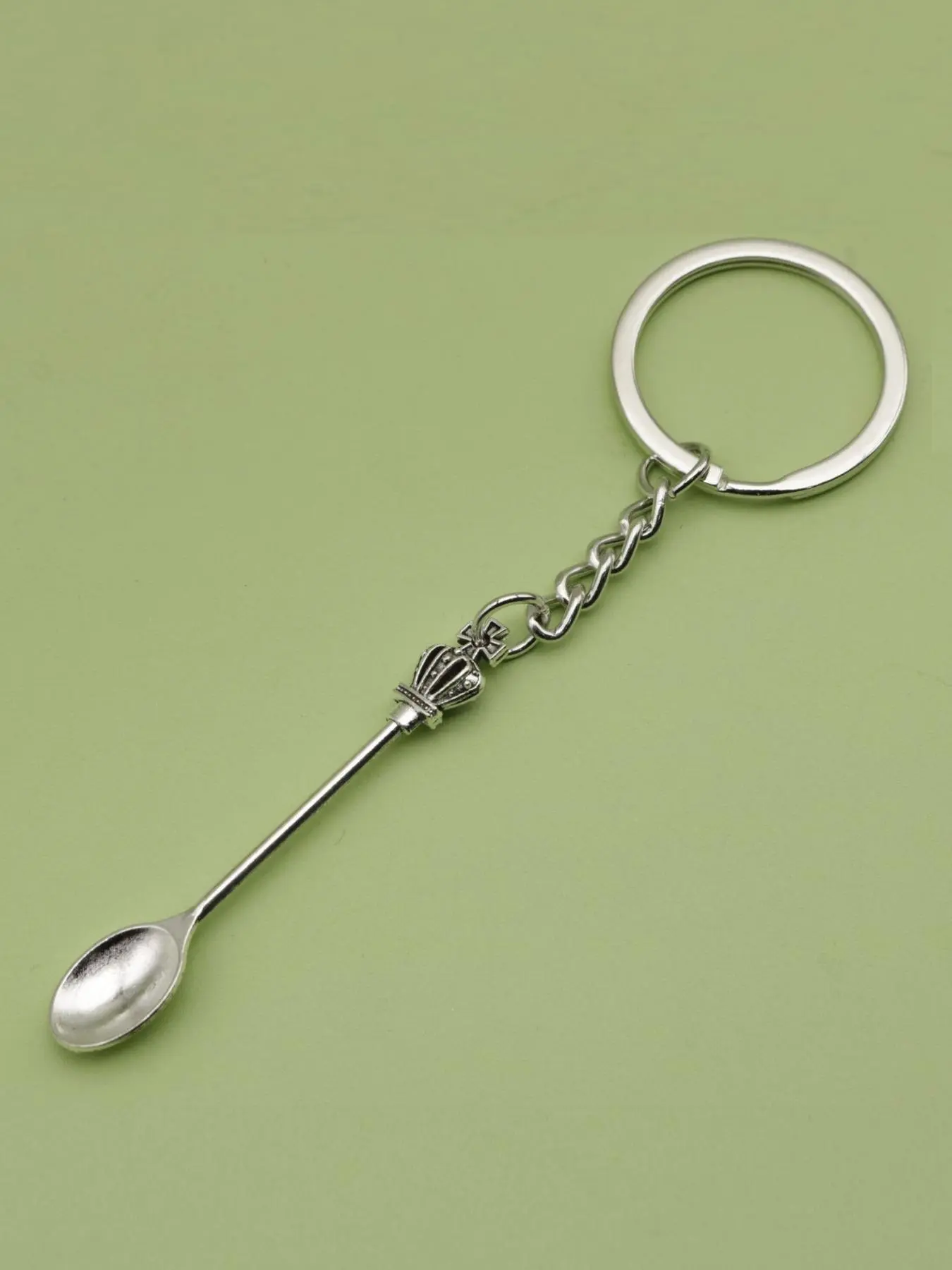 Crown & Teaspoon Design Keychain, Fashionable Metal Keychain for Women & Men, Trendy All-match & Exquisite Keychain for Birthday Gift, Stylish Keychain, Fashionable Alloy Keychain, Keyrings