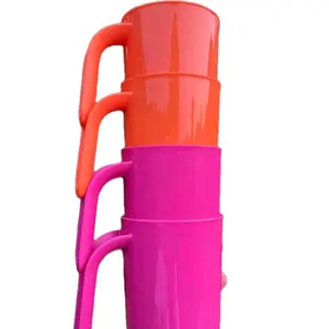 Set of 4  Mugs Orange and pink Color,  Versatile Design