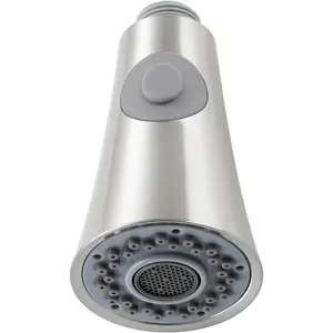 Angle Simple Kitchen Faucet Head Replacement, G 1/2 or 13/16 Inch Male Thread Connector, Tested to NSF/ANSI/CAN 61 & 372, Sink Sprayer Attachment, Stream and Spray Mode, Brushed Nickel