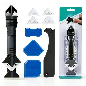 3 in 1 Silicone Caulking Tool Kit, Silicone Remover & Finishing Tool for Bathroom, Kitchen, Sink, Window & Floor Sealing, Caulk Nozzle Applicator Set