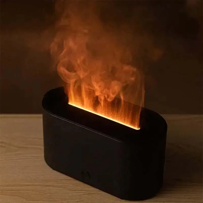 Humidifier Flavored Air Diffuser for Home Decor, 1 Count Simulation Flame Ultrasonic Air Humidifier for Fall, USB Powered Aromatherapy Diffuser, 7 Col