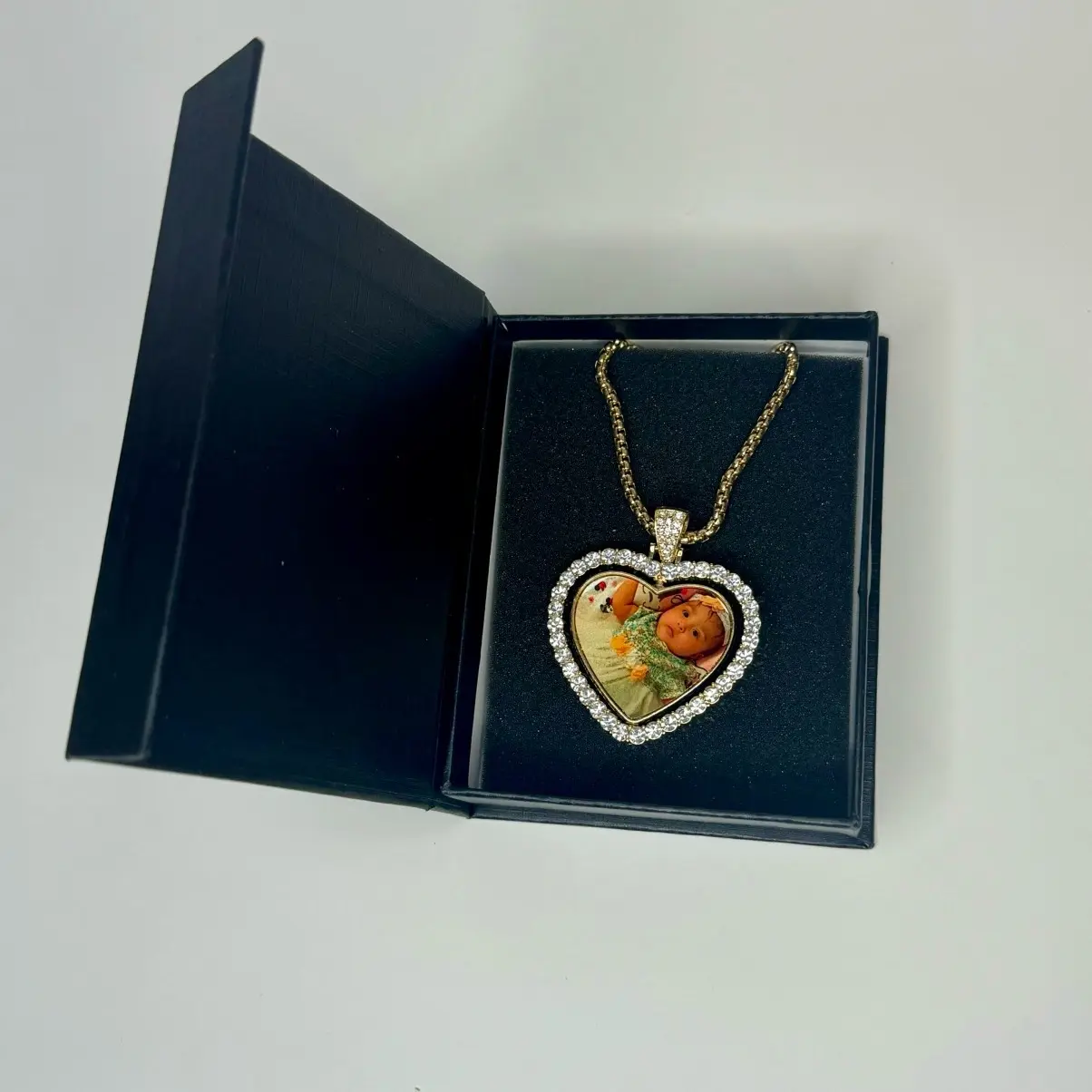 personalized heart necklace with photo