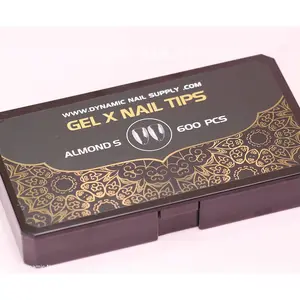 [Almond S] Full Cover Tips - Soft Gel X tips - 600 pcs - Short Length - 10 sizes