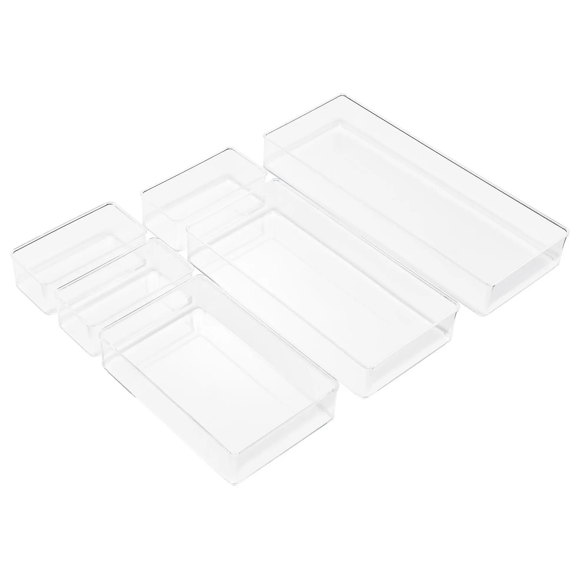 Sorbus Clear Of fice Drawer Org anizer 6-Piece Set