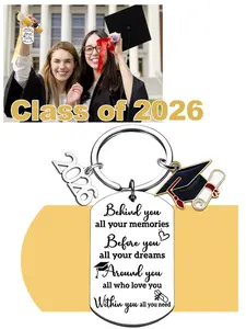 2026 Graduation Gifts for Her Him Class Of 2026 Graduation Keychain Pendant Jewelry for University College Middle High School Graduate 2026 Souvenir for Senior Masters Degree Student