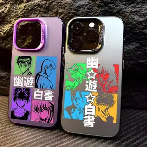 Cool Yu Yu H-Hakusho Phone Case For IPhone 16 15 14 13 12 11 Plus Pro Max Multicolor Aurora Laser Shockproof Funda Cover