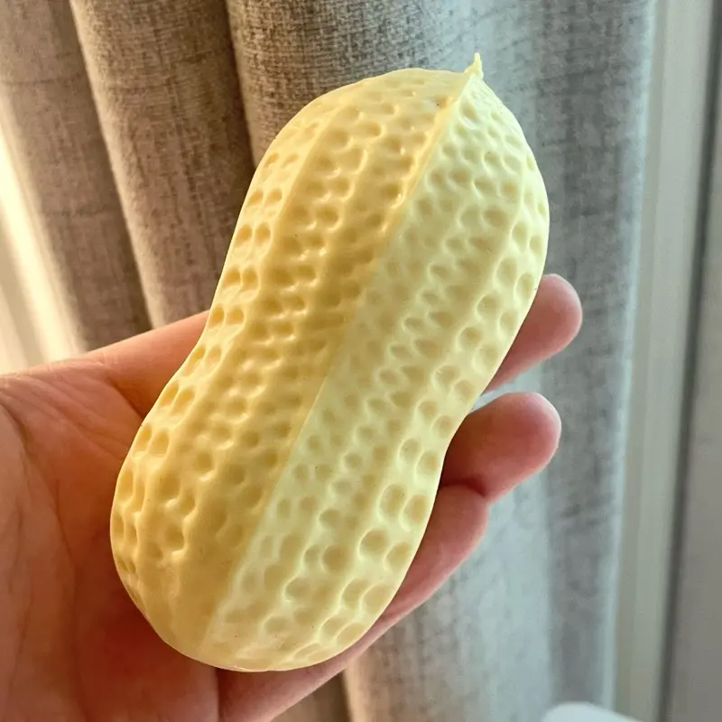 Crunchy Peanut Squishy Toy - Sensory Fidget, Satisfying Crunch Toy Filled with Clay and Crunchy Bits