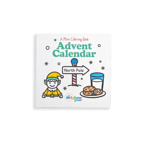 A Brighter Year Children's Coloring Advent Calendar - 24-Page, 3x3 Inch Activity Book, Countdown to Christmas, Festive Daily Art Stocking Stuffers Gift