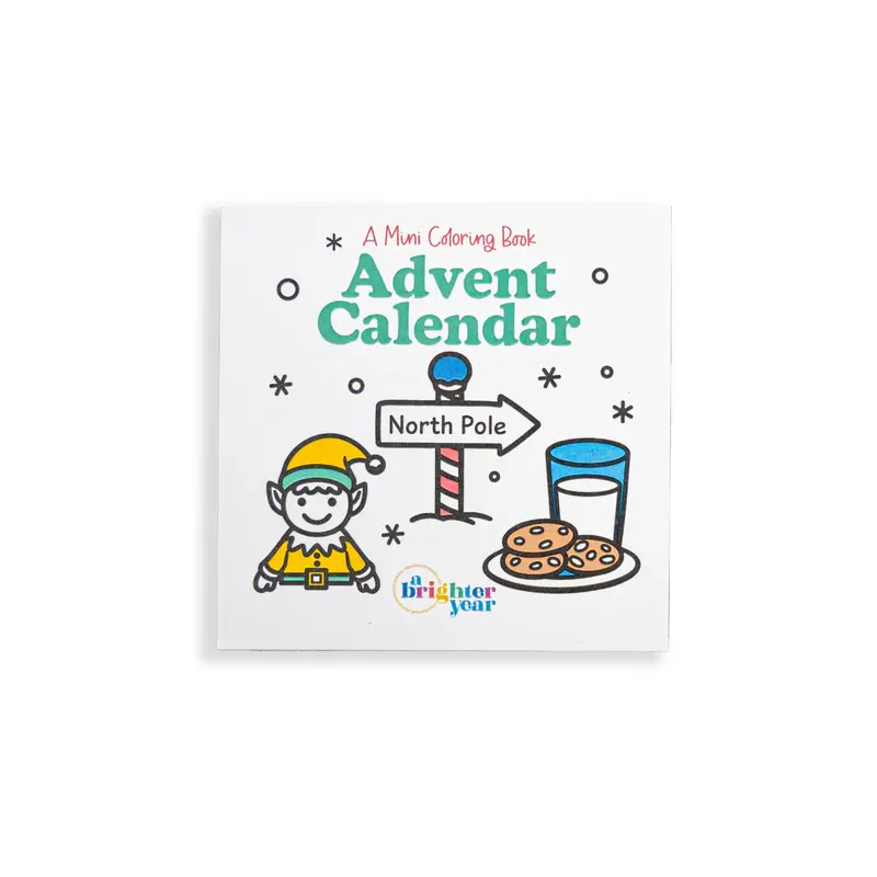 A Brighter Year Children's Coloring Advent Calendar - 24-Page, 3x3 Inch Activity Book, Countdown to Christmas, Festive Daily Art Stocking Stuffers Gift