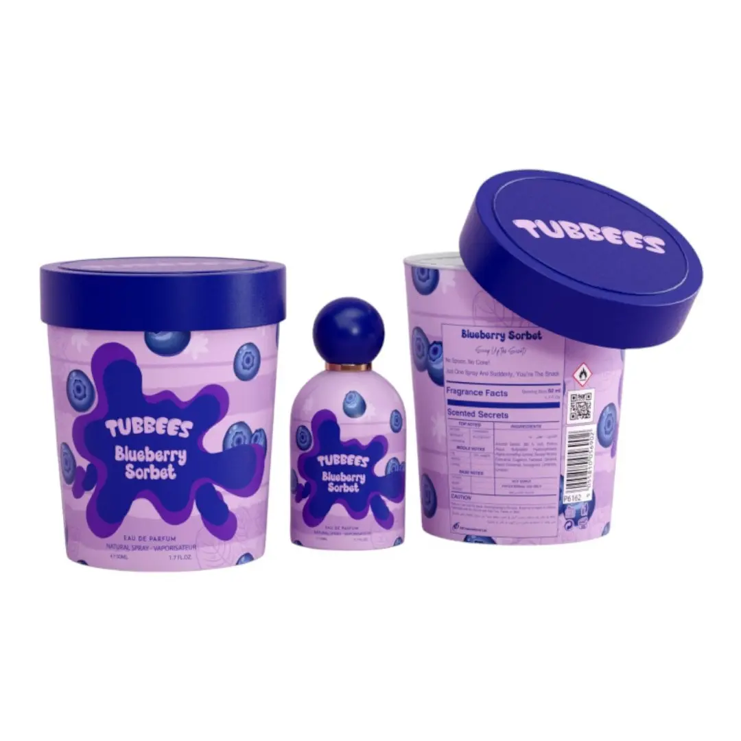 Grandeur Tubbees Blueberry Sorbet Unisex Eau De Parfum, 1.7 fl oz Alcohol-Based Fragrance with Fresh, Berry-Sweet & Creamy Notes for Unisex Wear