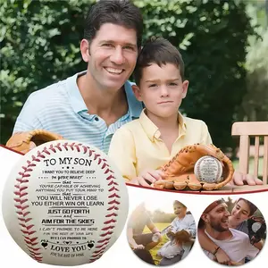 Kissfaith Baseball Gift for Son – Heartfelt Message from Mom/Dad Clear Acrylic Display Case Perfect for Birthday, Christmas, or Graduation (Mom/Dad to Son),baseball for kids,baseball tee for kids，Baseball Game Commemorative Gift Ball