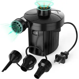 Electric Air Pump for Inflatables, Fast inflation portable pump with 3 Nozzles, Deflator Pumps for Outdoor Camping, Air Mattress Beds, Boats, Inflatable Cushion, Couch, Pool Floats