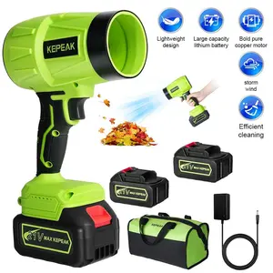 High-Power Turbo Jet Blower, Cordless Industrial Blower with Dual Batteries & Charger – 40000RPM Motor, 650G Thrust, Adjustable Wind Speed