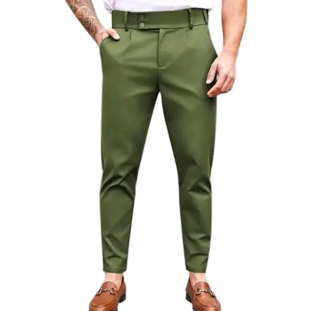 Beotyshow Mens Chino Pants Slim Fit Flat Front Stretch Skinny Tapered Dress Pants Casual Trousers Father's Day Gift