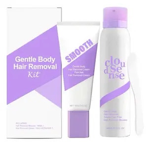 CloudSense Gentle Body Hair Removal Kit - Set of 3 Pain-Free Cream for Armpit Leg Arm Lip - Aloe Vera Formula - Portable & Delicate