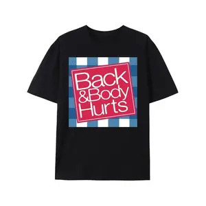 Men's Summer Relaxed Fit Graphic T-Shirt, Funny 'Back And Body Hurts' Print Casual Short Sleeve Tee, Spring Summer Menswear