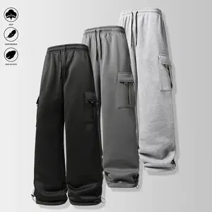 Men's Oversized Jogger Pants, All-Season Casual Streetwear & Athletic Pants with Pockets for Gym, Jogging, Casual Attire - Solid Color Loose-Fit Trousers, Relaxed Fit for Men & Teens, Versatile for Outdoor Activities & Style