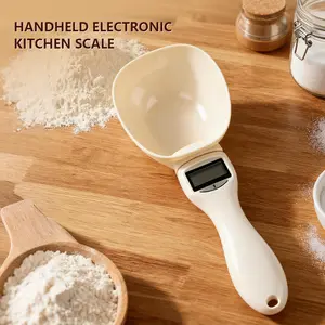 Handheld Electronic Kitchen Scale Digital Measuring Spoon 800g 0.1g High Precision LCD Display for Cooking & Baking, Ideal Gift for Mom, Home Cook & Baker, Smart Adjustable Measure Cup, Digital Food Daily Meal Scoop Scale for Pet Owner, Kitchenware