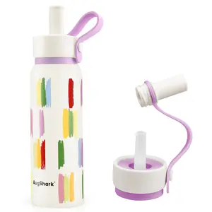 Augshark 24 oz Insulated Water Bottle, 316 Stainless Steel liner Tumbler with Handle & Flip Straw, Leak-Proof Vacuum Bottle for Gym, Travel, Sports, School Cup Gift Thermal  Bottle