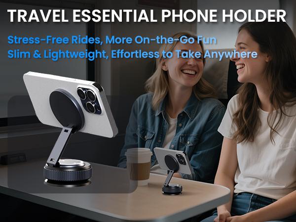 Magnetic Suction Cup Phone Mount, MagSafe Car Holder 360°, Car/Gym/Mirror, iPhone 16/15/14/13