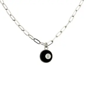 Silver 8 Ball Necklace