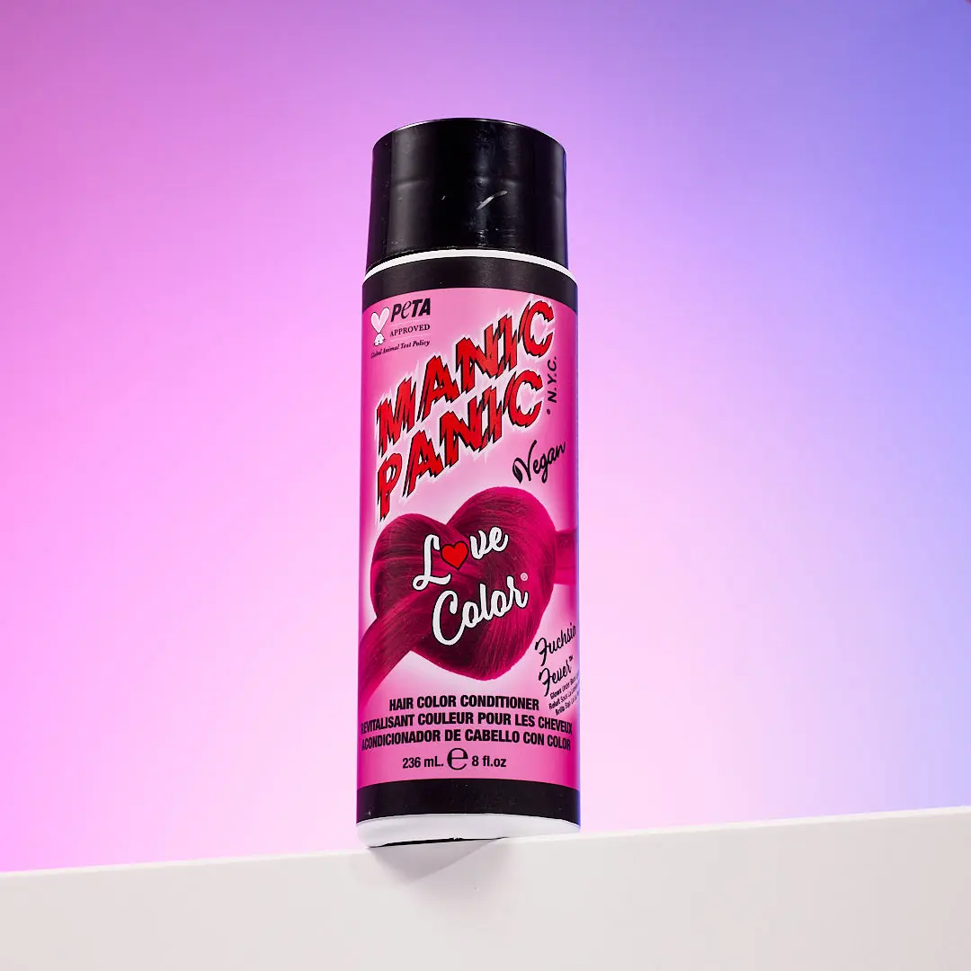 Fuchsia Fever Color Depositing Conditioner - Nourishing with Shea Butter & Quinoa, Vibrant Pink Hues, Black Light Glow, Semi-Permanent Haircare Product