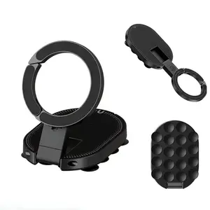 Triple-in-one magnetic phone mount with MagSafe support, 360degree rotatable tripod stand, featuring a carabiner clip, compatible with iPhone 17-12, suitable for use in car dashboards, gyms, kitchens, offices, and other locations.