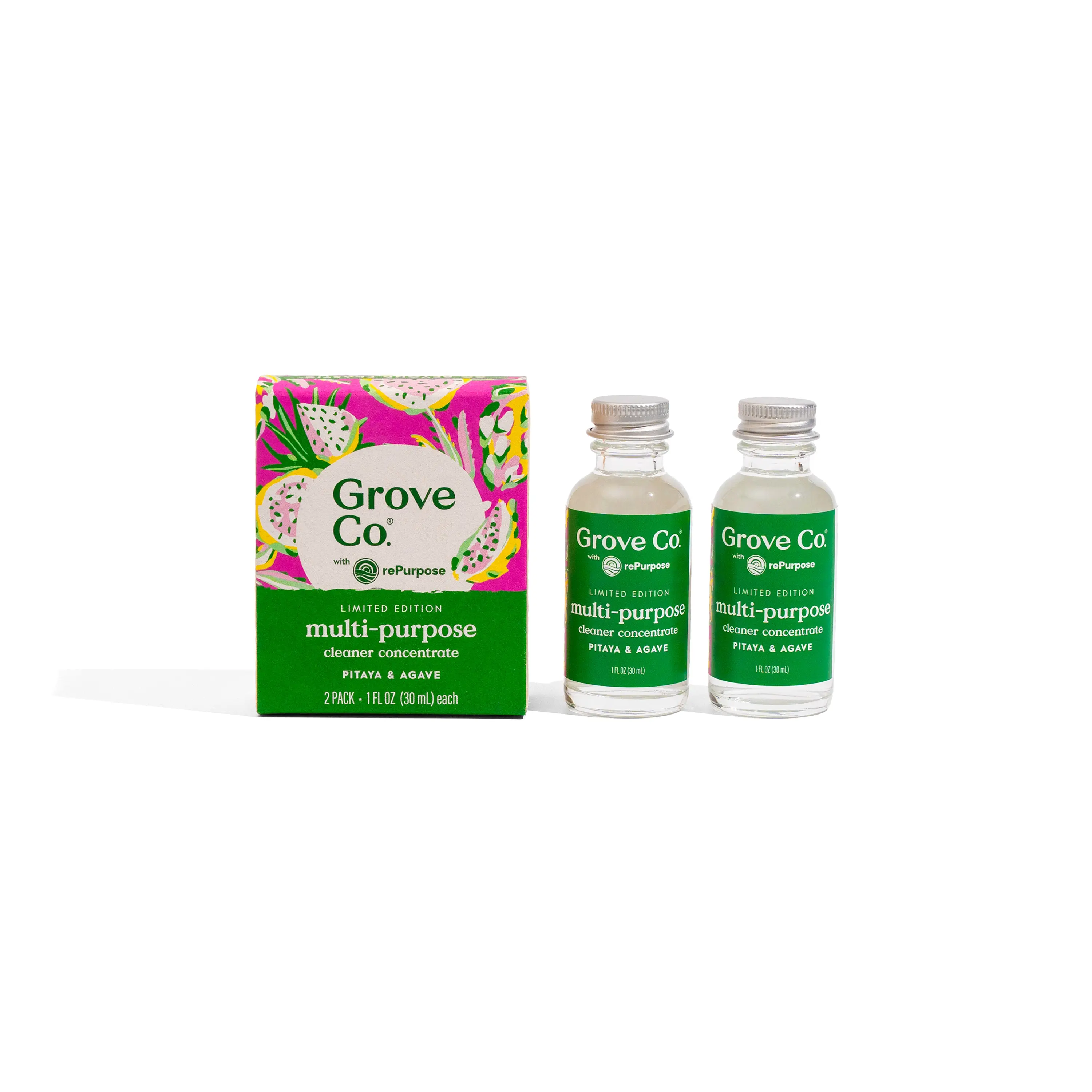 Limited Edition Summer Collection Multi-Purpose Concentrated Cleaner - 1 oz Each, Dye Free, Bio-Based, Refillable, Tropical Scent, Eco-Friendly for Countertops