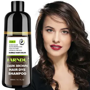 FARNDU-Hair Dye Shampoo for Men & Women - Ammonia-Free, Parabens-Free, Moisturizing Formula with Argan, Olive, Noni, and Wild Ginseng for Gray Hair, Christmas Gift