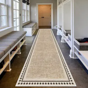 Geometric Pattern Entryway Rug, Boho Runner Rug, 1 Count Non-slip Soft Floor Mat, Decorative Carpet for Home Living Room Bedroom Study Room, Home Decor