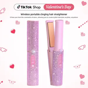 Cordless Hair Straightener for Women,Portable Flat Iron Hair Straightener and Curler, Mini Travel Hair Straightener with 5000mAh Battery, Fast Heating to 210°C in30s,Diamond Design Styling Tool,Lightweight and Cordless Hair Tool, valentines gift for girls