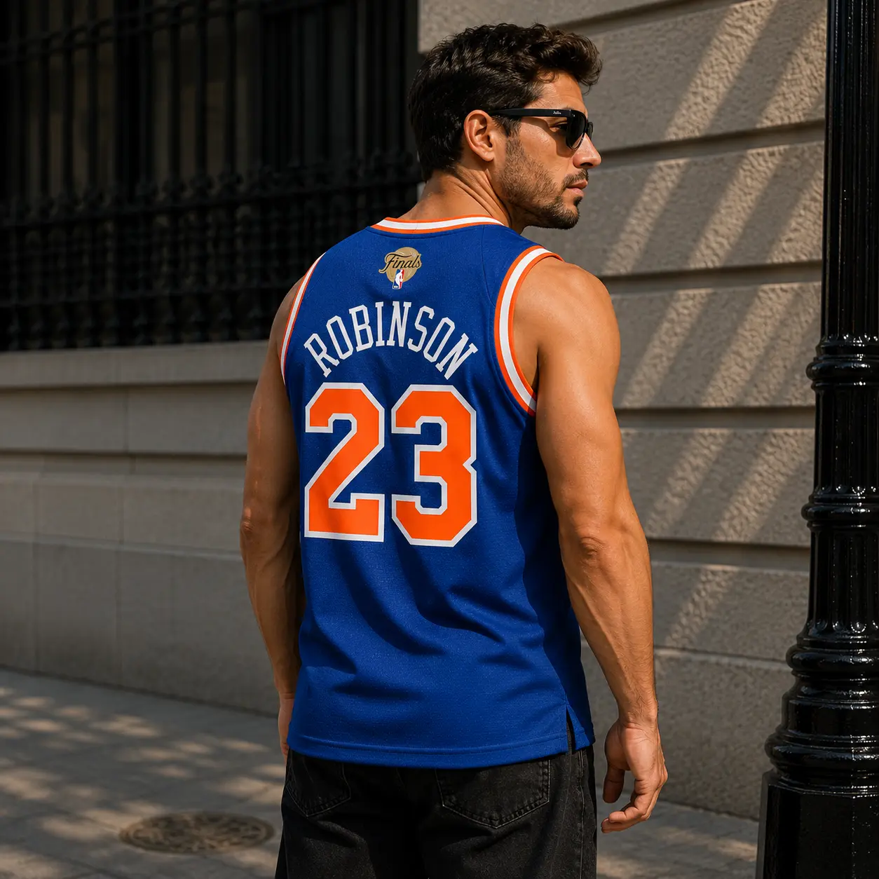 "Robinson 23 Finals Jersey" New York Basketball Mesh Tank Top, Vintage Inspired Streetwear Sports Apparel