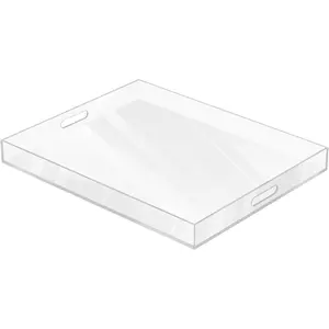 Serving Tray with Handles, 20"x16" Rectangular Clear Tray, Ottoman Decorative Trays, Coffee Table Trays for Countertop, Living Room, Office