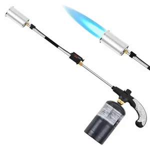 Propane Weed Burner Torch, High Output Adjustable Flame with Push Button Auto Igniter, Garden Flame Torch for Weed Removal, Wood Treatment, Ice Melting, Stump Burning & Outdoor Farm Work