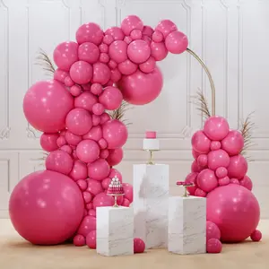 PartyWoo Thick Hot Pink Balloon Arch Kit, 99 Pcs with 36/18/12/10/5-Inch Magenta Fuchsia Balloons for Baby Shower, Wedding Decorations (Pink-Y12), Balloon Clusters Balloons, Colored Balloon Balloons