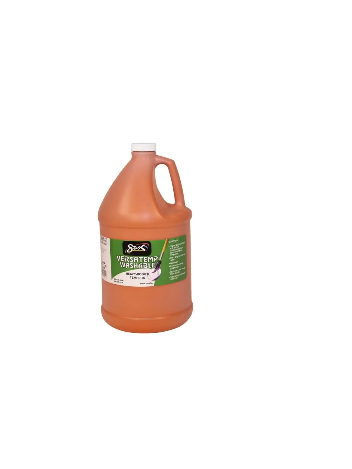 Sax Chroma Acrylics 1592687 Versatemp Washable Heavy-Bodied Tempera Paint Kit, Orange 1-gal Jug with Dispenser Spout, Creamy Consistency, Easy Soap & Water Cleanup, for Kids' Art, Block & Screen Printing (Office & School Supplies), Art For Kids