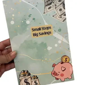Savings Challenge Book - Small Steps Big Savings Tracker with Piggy Bank Design for Financial Goals
