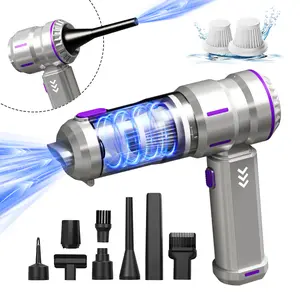 Belibuy S11 Pro Car Vacuum Cleaner, 4-in-1 Portable Mini Cordless Vacuum Cleaner, 19,000 Pa Suction Power, USB-C Charging, 2 Suction Modes, Handheld Vacuum Cleaner, Ideal for Small Spaces, Cars, Desks, and Keyboards (Premium Silver)