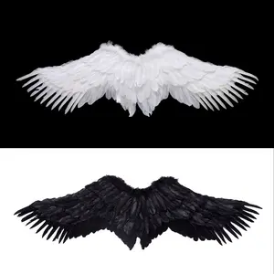 Angel Wings White Feather Swallow-Shaped for Adult Children Halloween Props Bride Flower Girl Costume Party Accessories