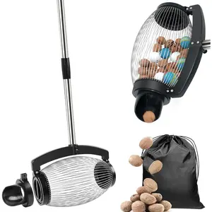 Nut Gatherer, 2 Dump Way Large Rolling Acorn Picker Upper, Garden Walnut Picker Upper, Easier to dump,Collector Ball Picker for Walnuts, Pecans, Chestnuts, Golf Ball
