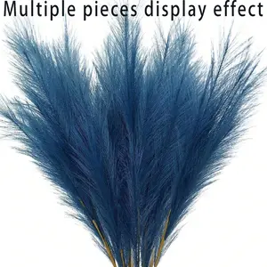 5pcs Artificial Rush Grass Decorations, Fluffy Fake Rush Branches, Vase Filler Flowers, Wedding Decoration, Valentine's Day, Home Centerpiece, Artificial Plants