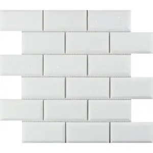 Thassos White 2x4 Beveled Marble Subway Tile Sample