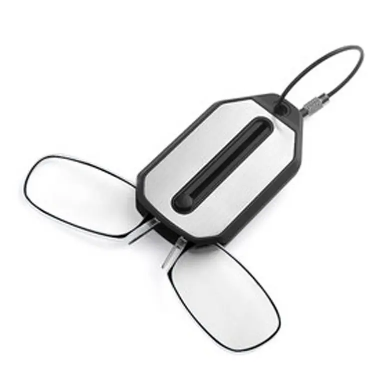 Modern Rectangular Pinch-Nose Reading Glasses, Ultra-Light Unisex Legless Frame with Portable Keychain Case and HD Vision Lenses, Design, Compact, Elderly, Everyday, Folding Frame, High Definition Glasses, Reading Eyeglasses, Fashion, Hd Lenses, Legless F