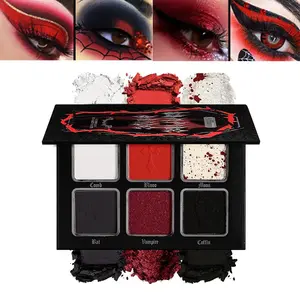 Afflano Eye Shadow Palette, 6 Shades, Smoky Punk Matte Glitter, Gothic Punk High Pigment Long-Lasting Makeup, Bold Eyeshadow Colors, Matte And Glitter