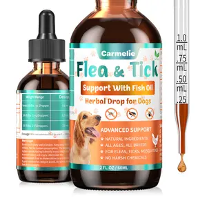 #SummerWins #DealsForYouDays Carmelie Flea & Tick Support for Dogs – Natural Herbal Drops with Fish Oil for Daily Comfort, All Breeds & Ages, Chicken Flavor Puppy