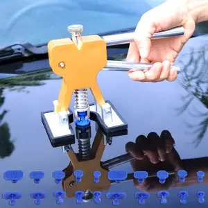 21pcs Car Body Sheet Metal Paintless Dent Plastic Puller Kit Auto Hail Pit Removal Repair Tools Hot Suction Cup Set, Vehicle Dent Removal, Car Maintenance, Reliable Repair Equipment,Car Dent Repair Kit with Suction Puller