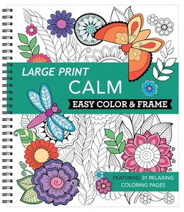 Relaxing Coloring Book - Calm, Stress-Free, Large Print, Easy to Color & Frame, Thick Paper, Perforated Pages