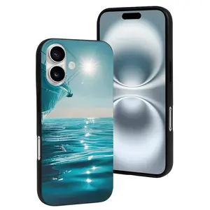Compatible with Iphone 16 Case Cute - Turquoise Ocean Reflection Soft Silicone Case Compatible with Iphone 16 Phone Case for Women Men