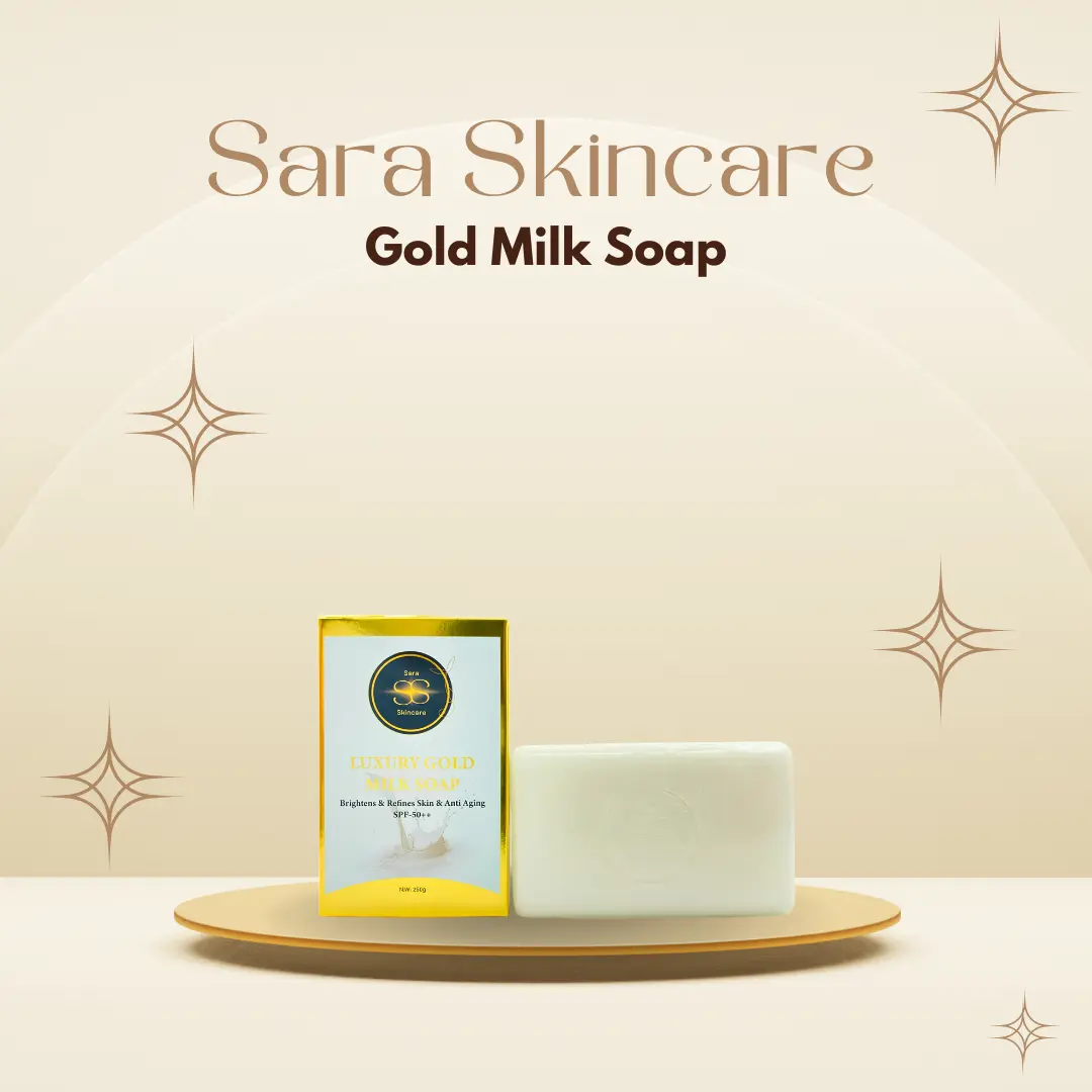 SaraSkincare  Gold Milk Soap Glowing Refines Deep Moisturizing Cleanser Paraben Free